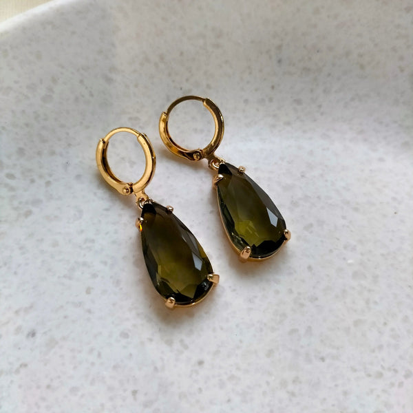 Chandani Mehndi Green Color Stone Earring