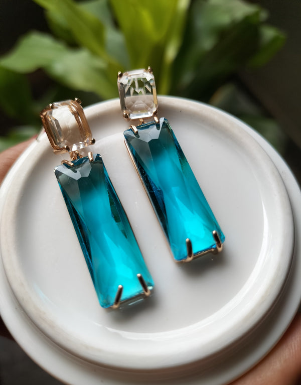Gia Chic Clear Geometric Dangle Earrings