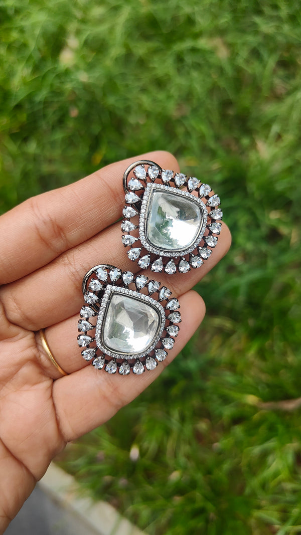 Kiara White Gemstone American Diamond Stud Earring