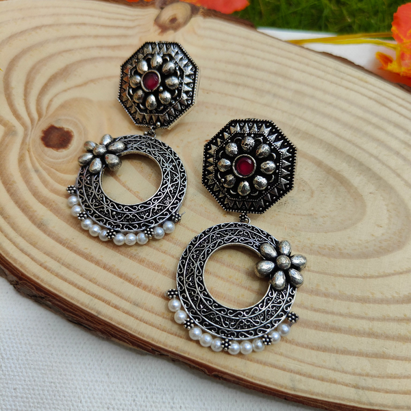 Diya Oxidize Drop Earring