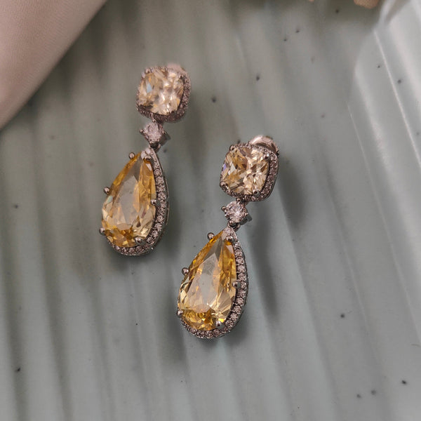 Kiara Premium American Diamond Tear Drop Earrings