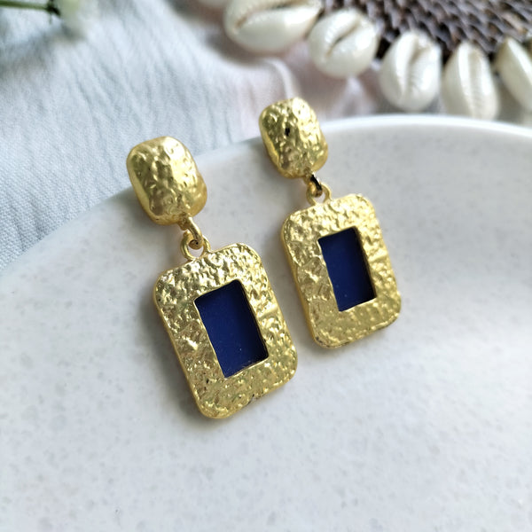 Gia Bold & Textured Gold Dangle Earrings
