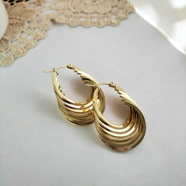 Gia Golden Cascade Hoops