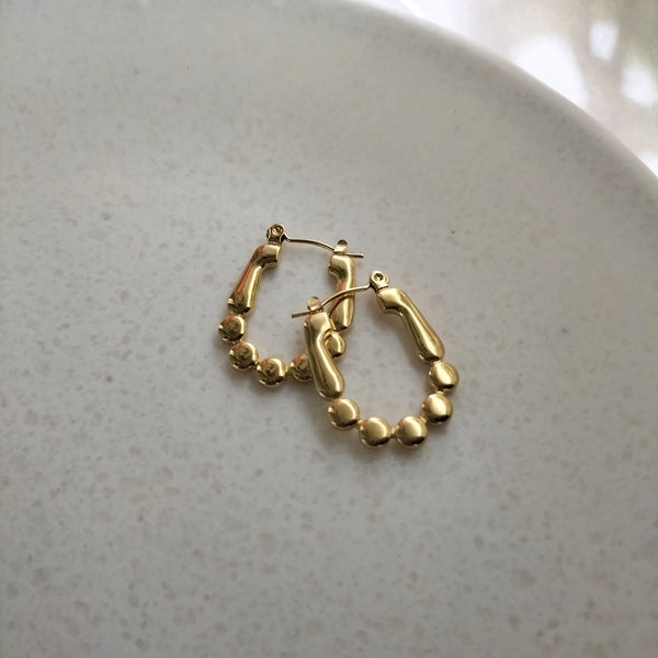 Gia Golden Bead Embrace Hoops