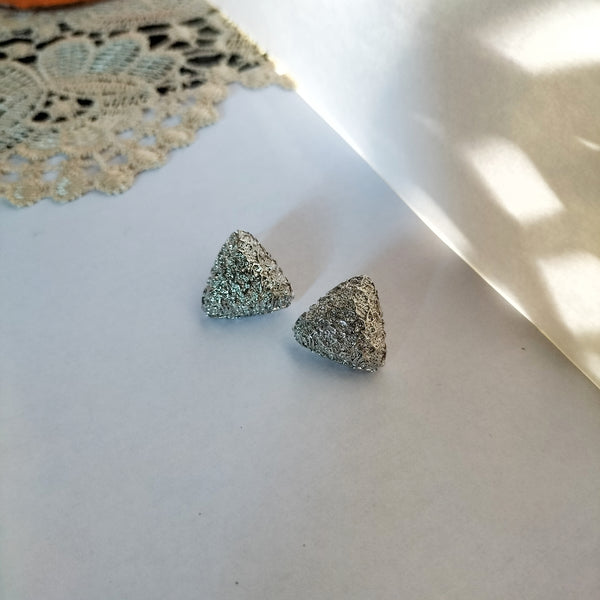 Gia Textured Triangular Studs