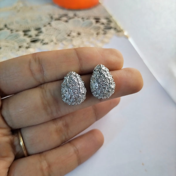 Gia Textured Pear-Shaped Studs