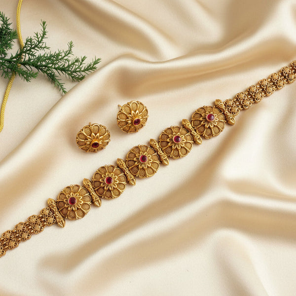Lavanya Antique Floral Choker Necklace Set