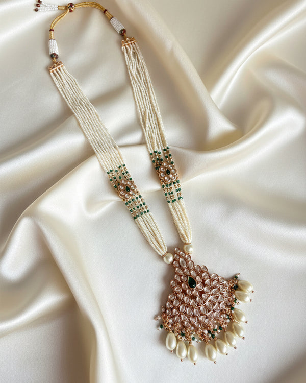 Adhira Emerald Pearl Kundan Raani Haar