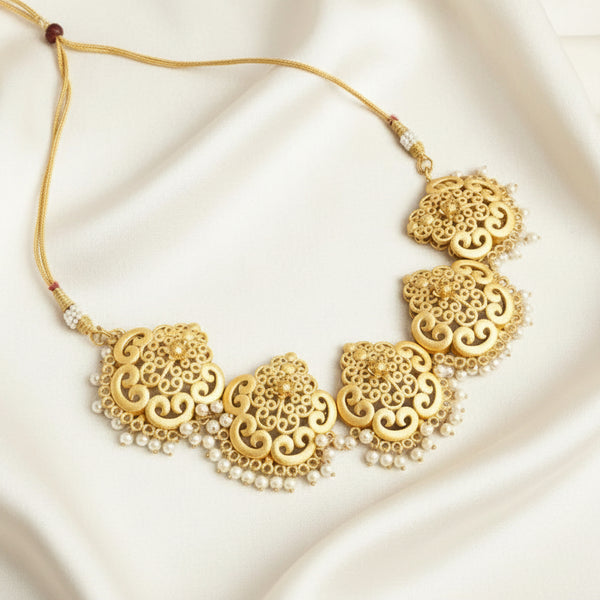 Lavanya Matte Finish Gold-Tone Necklace Set