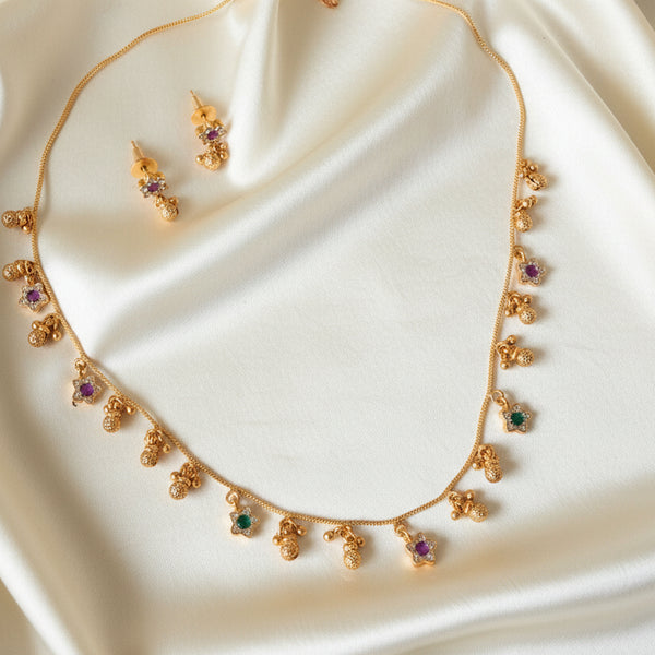 Lavanya Blossom Drop Chain Necklace Set