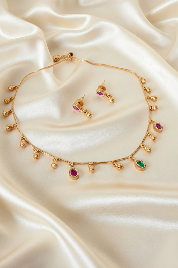 Lavanya Gold-Toned Chain Necklace Set
