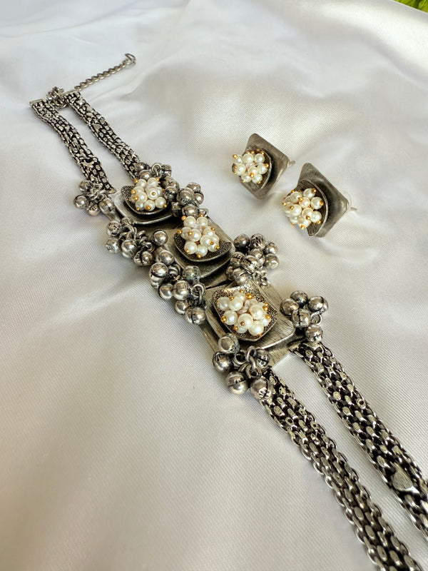 Myra Dual Tone Choker Necklace