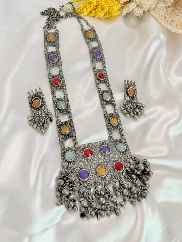 Myra Multicolour Oxidize Long Necklace