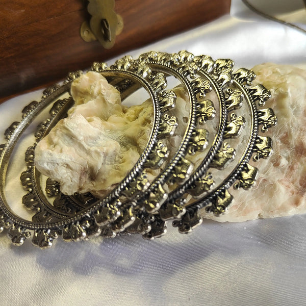 Anjali Elephant Crafted Oxidize Bangles