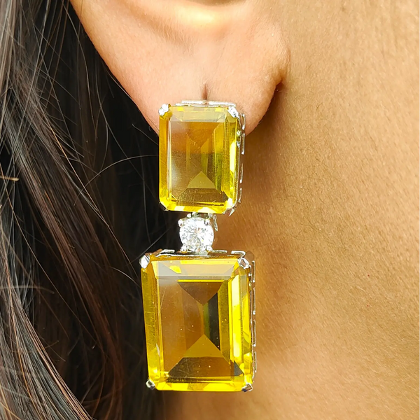 Kiara Yellow Color AD Earring