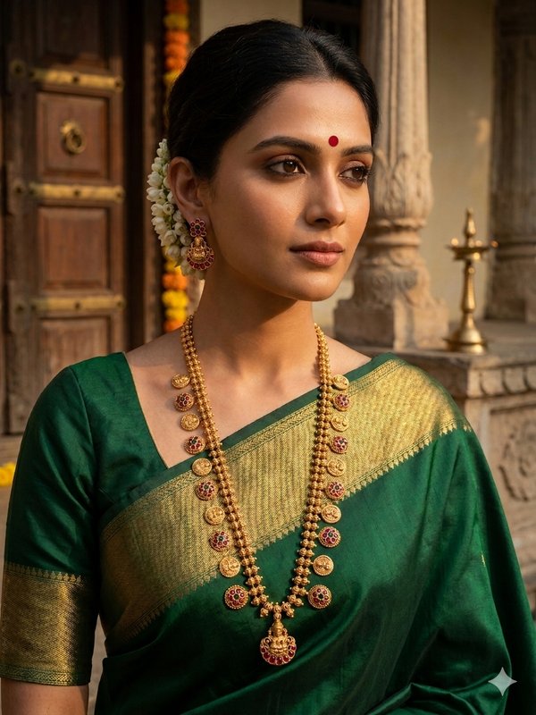 Lavanya Premium Laxmi Long Necklace with Earrings
