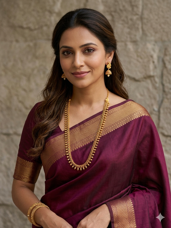 Lavanya Traditional Delicate Long Golden Necklace