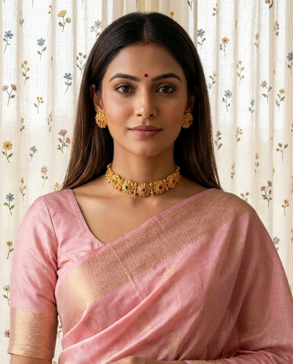 Lavanya Antique Floral Choker Necklace Set