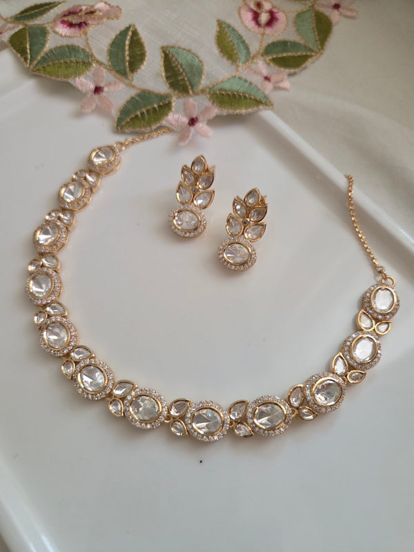 Adhira Mossanite Stunning Oval Necklace