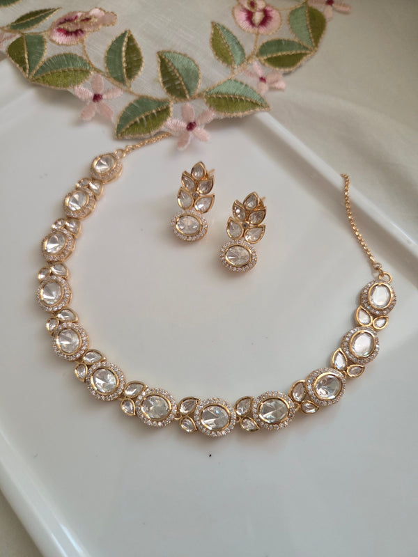 Adhira Mossanite Stunning Oval Necklace