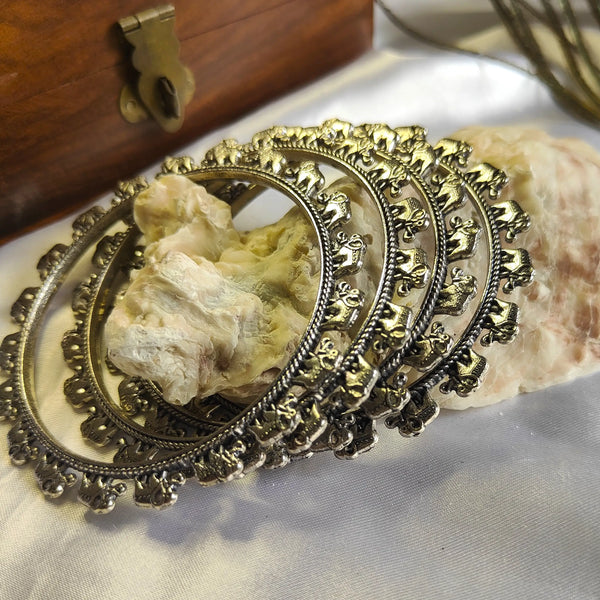 Anjali Elephant Crafted Oxidize Bangles