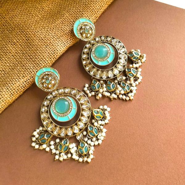 Inaya Turquoise Chandbali Earrings