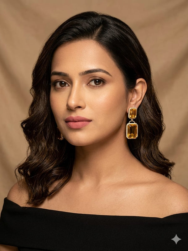 Kiara American Diamond Double Drop Earrings
