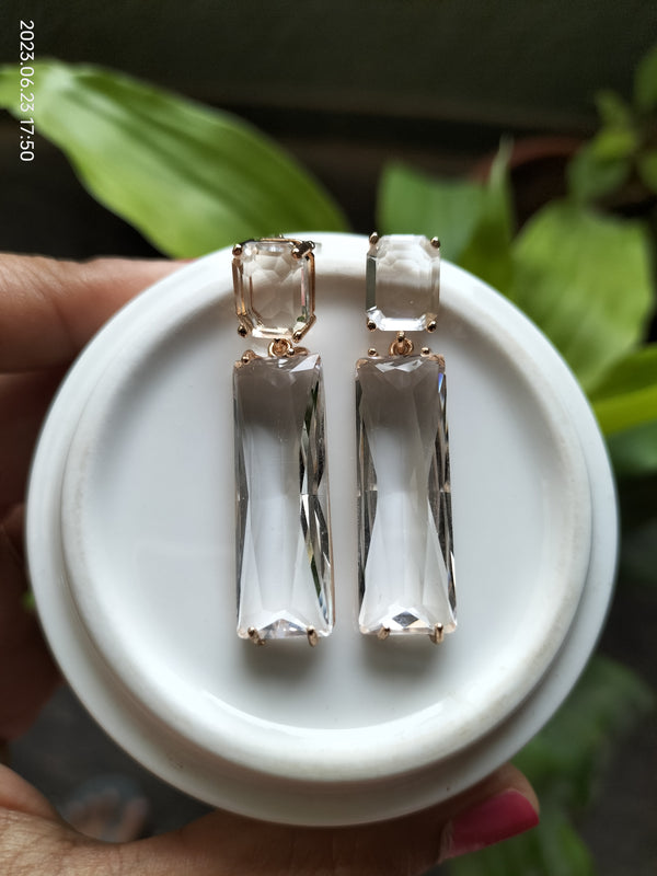 Gia Chic Clear Geometric Dangle Earrings