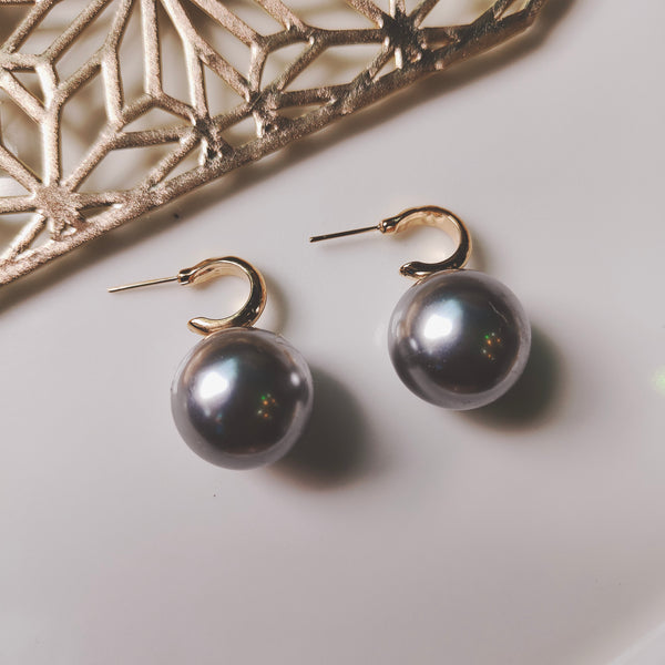Gia Pearl Half Hoop Earrings