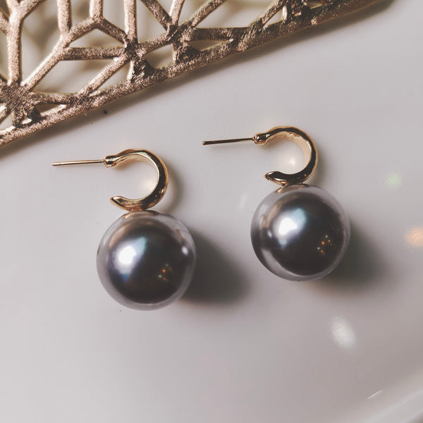 Gia Pearl Half Hoop Earrings