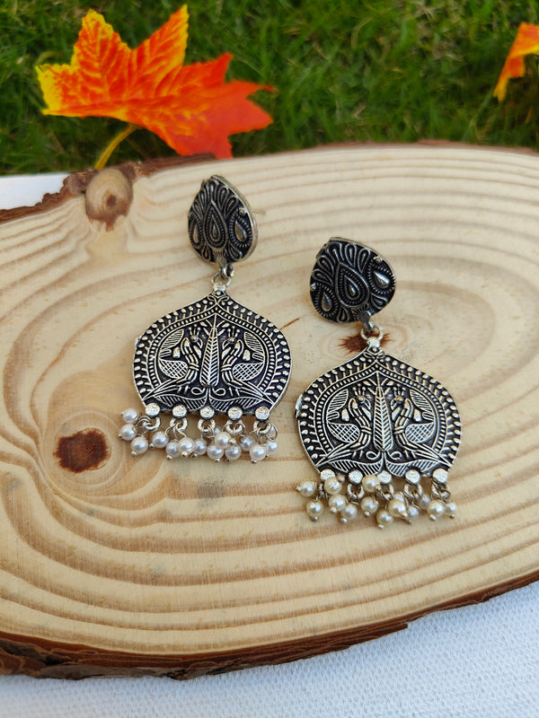 Diya Silver Replica Drop Earrings