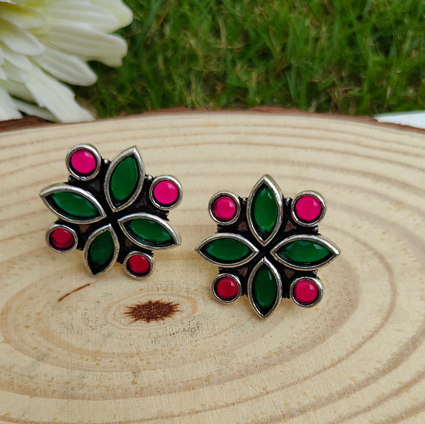 Diya Vibrant Color Stud Earrings