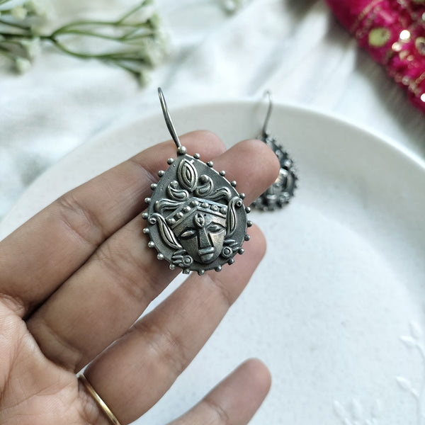 Diya Shakti Silver Danglers