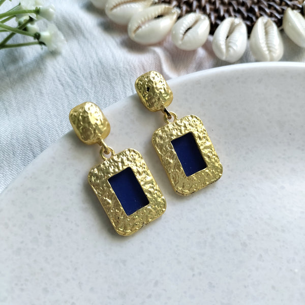 Gia Bold & Textured Gold Dangle Earrings