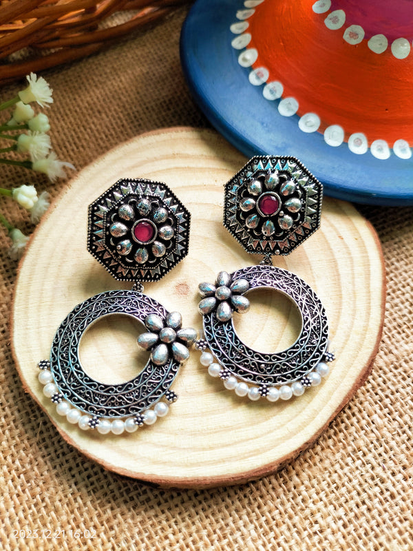 Diya Oxidize Drop Earring