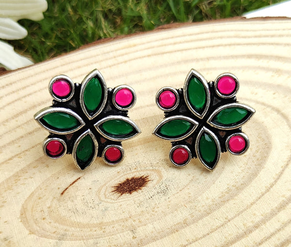 Diya Vibrant Color Stud Earrings