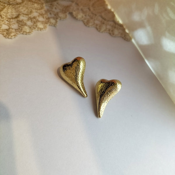 Gia Golden Heartfelt Stud Earrings