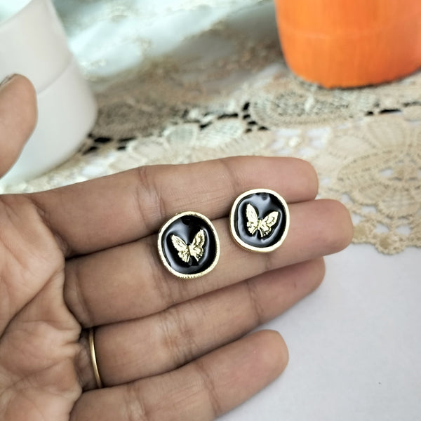 Gia Midnight Bloom Butterfly Studs