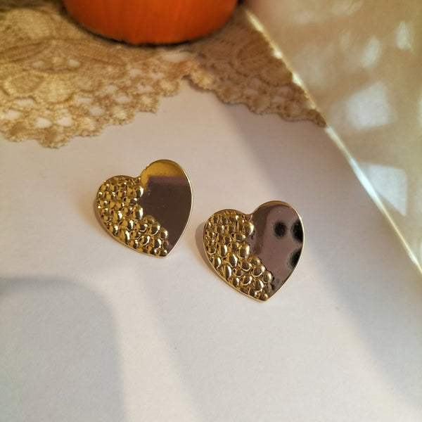 Gia Anti Tarnish Heart Shape Earrings