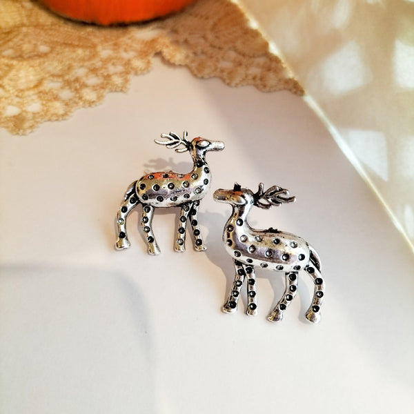 Gia Sparkling Reindeer Stud Earrings