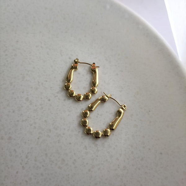 Gia Golden Bead Embrace Hoops