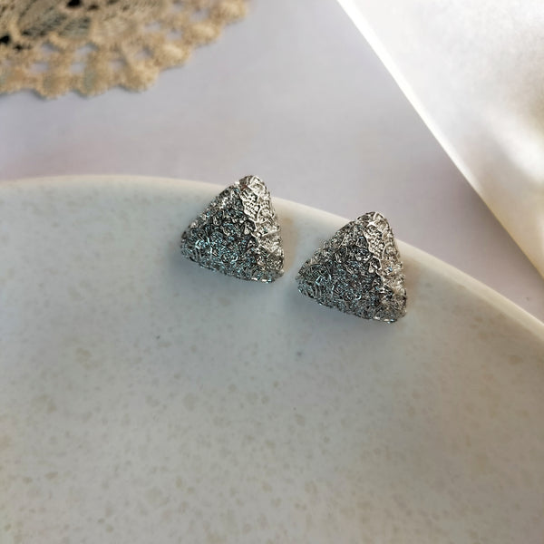 Gia Textured Triangular Studs