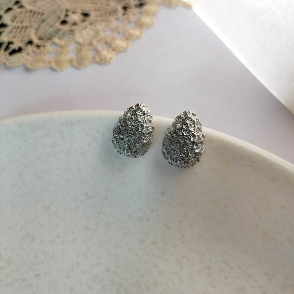 Gia Textured Pear-Shaped Studs