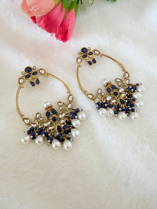 Inaya Nevi Blue Kundan Earrings