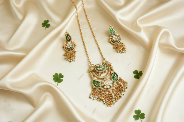 Lavanya Long Golden Necklace Set