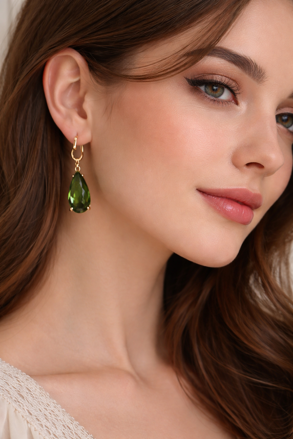 Chandani Mehndi Green Color Stone Earring
