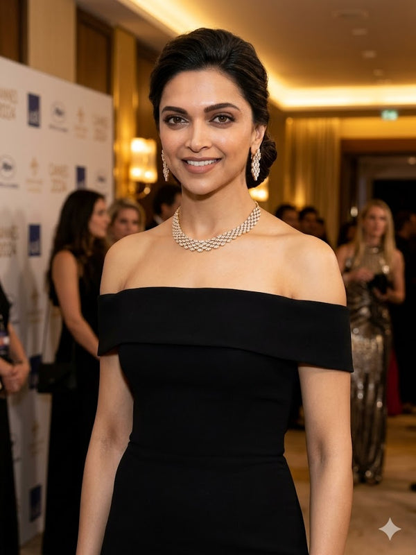 Lavanya Layered Marquise-Cut AD stone Golden Necklace Set