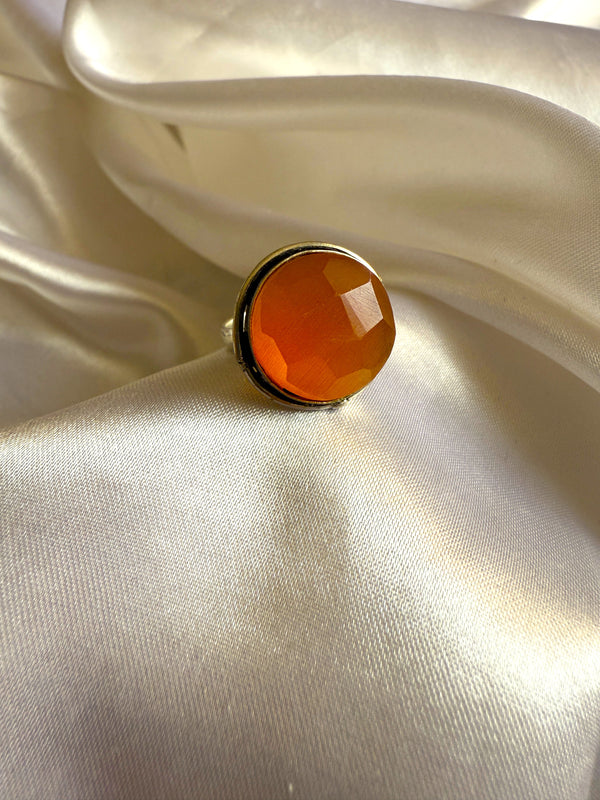 Alia Orange Color Mona Lisa Stone Ring