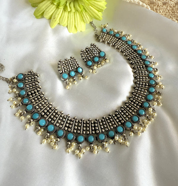 Myra Turquoise Color Stone Necklace