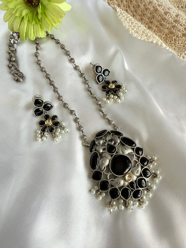 Myra Long Silver Replica Necklace